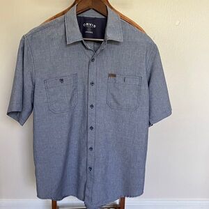 Orvis Men's Blue Casual Button Down Shirt